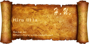 Hirs Ulla névjegykártya